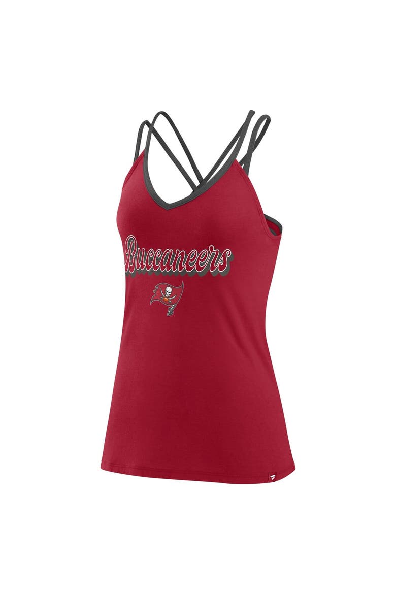 Women's Fanatics Branded Red Tampa Bay Buccaneers Go For It Strappy Crossback Tank Top, Alternate, color, Red