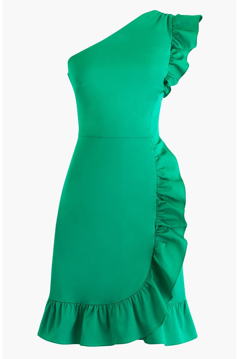 Yass One-Shoulder Ruffle Dress, Alternate, color, BRIGHT KELLY