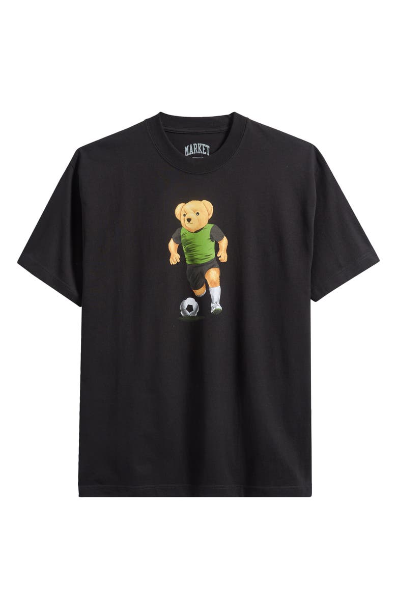 MARKET Soccer Bear Cotton Graphic T-Shirt, Alternate, color, Black