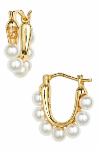ARGENTO VIVO Faux Pearl Hoop Earrings