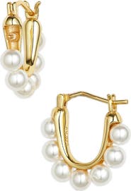 ARGENTO VIVO Faux Pearl Hoop Earrings