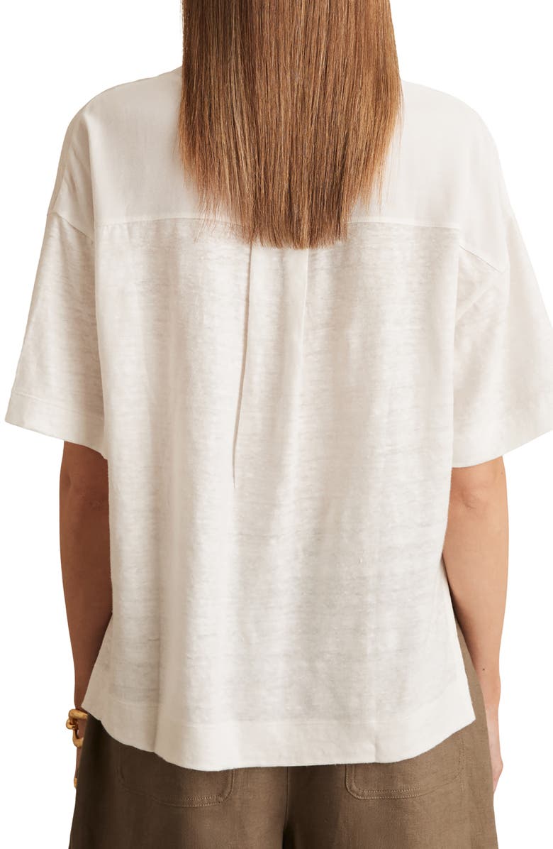Reiss Ember Oversize Linen T-Shirt, Alternate, color, White