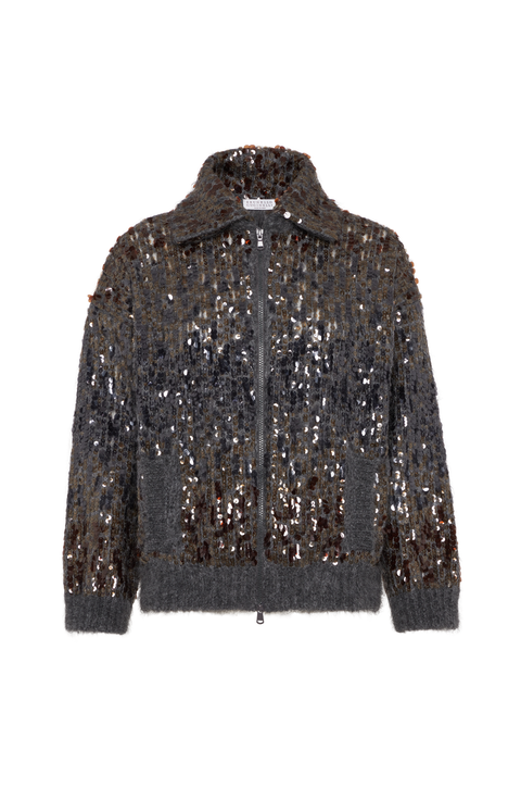 Dazzling dégradé embroidery cardigan