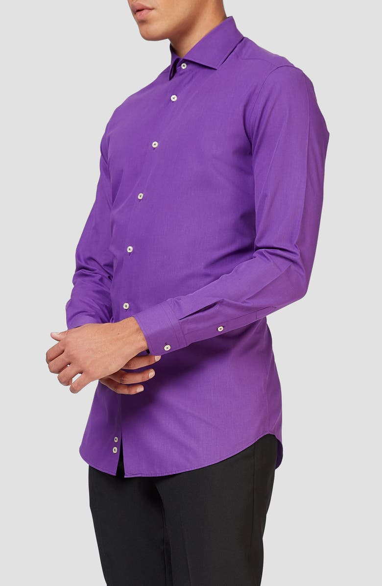 OppoSuits Purple Prince Modern Tailored Fit Wrinkle Resistant Button-Up Shirt, Alternate, color, Purple