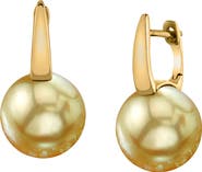 The Pearl Source Golden South Sea Pearl Huggie Emily Earrings