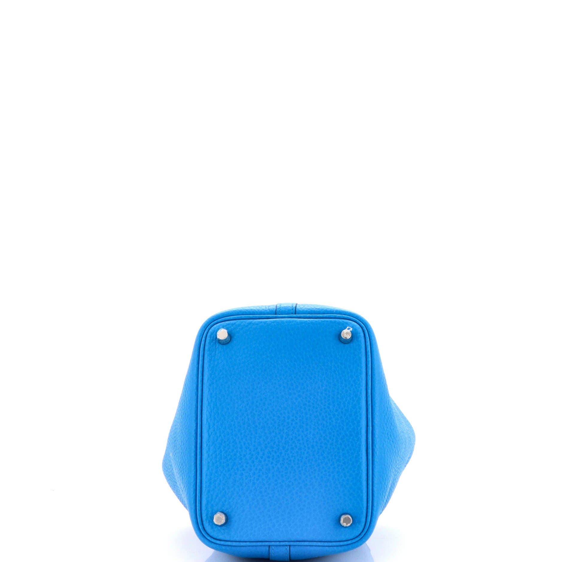 Pre-Owned Hermes Picotin Lock Bag Clemence PM, Alternate, color, Bleu Zanzibar