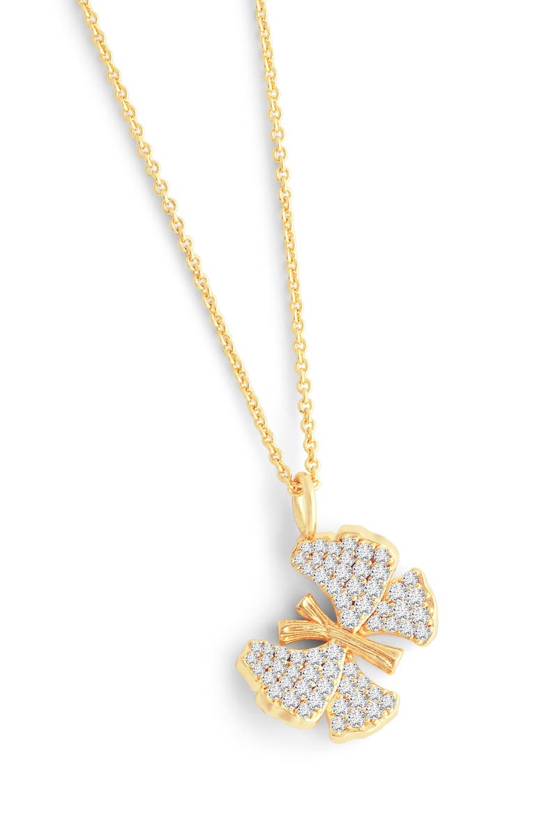 Anabel Aram Jewelry Pavè Butterfly Pendant Necklace, Alternate, color, 18K Gold White Cz Stone