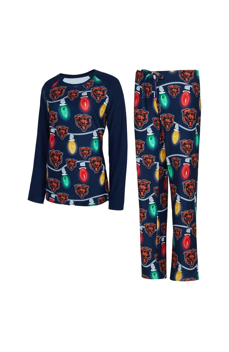 CONCEPTS SPORT Women's Concepts Sport  Navy Chicago Bears Garland Knit Raglan Long Sleeve T-Shirt & Pants Set, Main, color, 