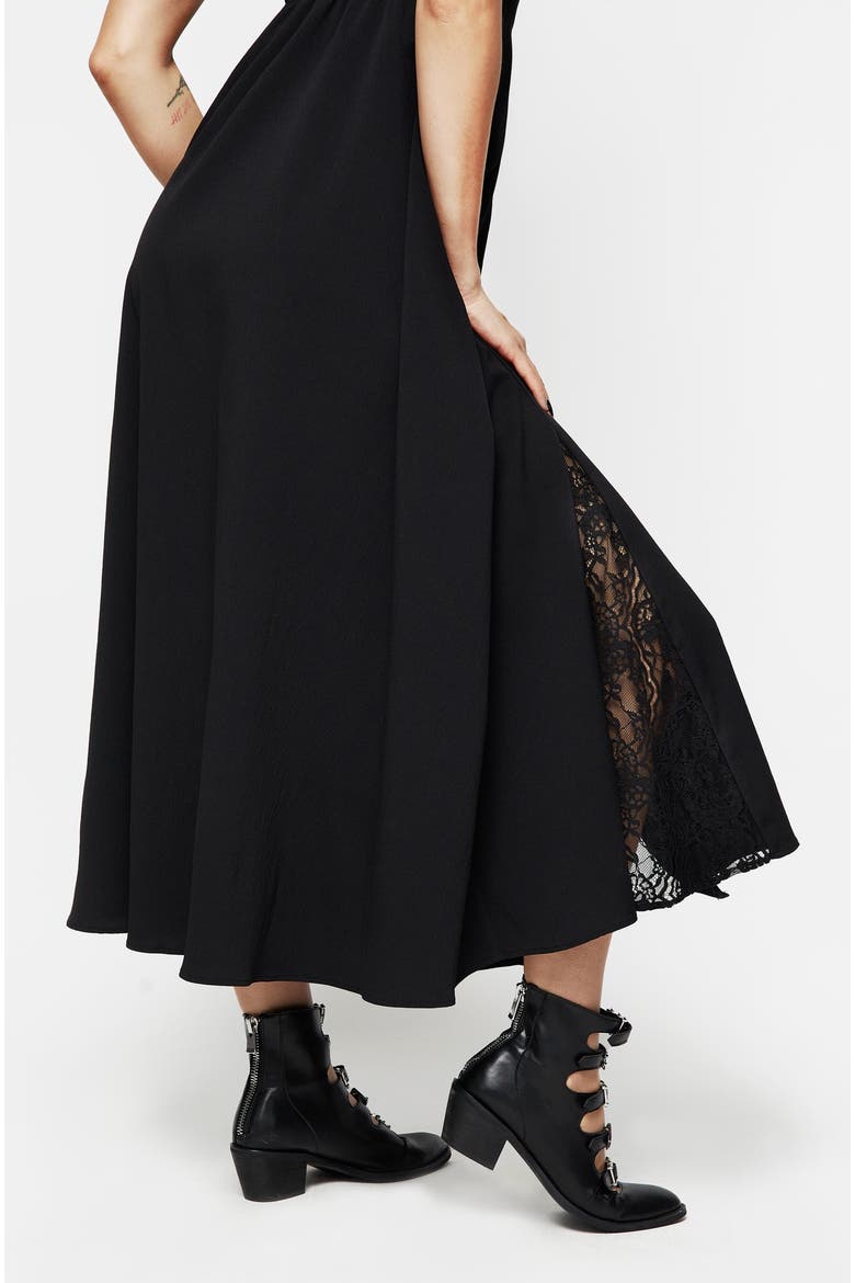Taissa Lace Button Up Midaxi Dress, Alternate, color, Black