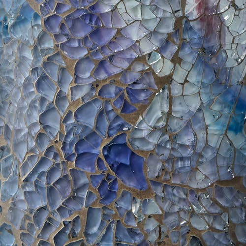 Tag Blue Mosaic Tealight Holder Glass Votive Candle Decor In Multi