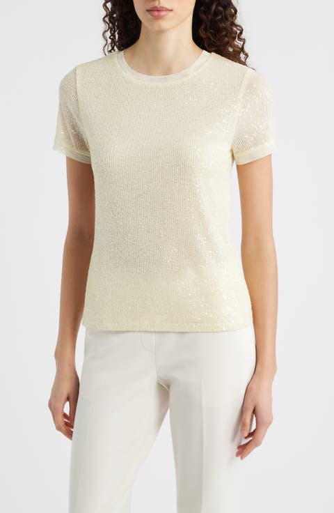 Sequin Mesh T-Shirt