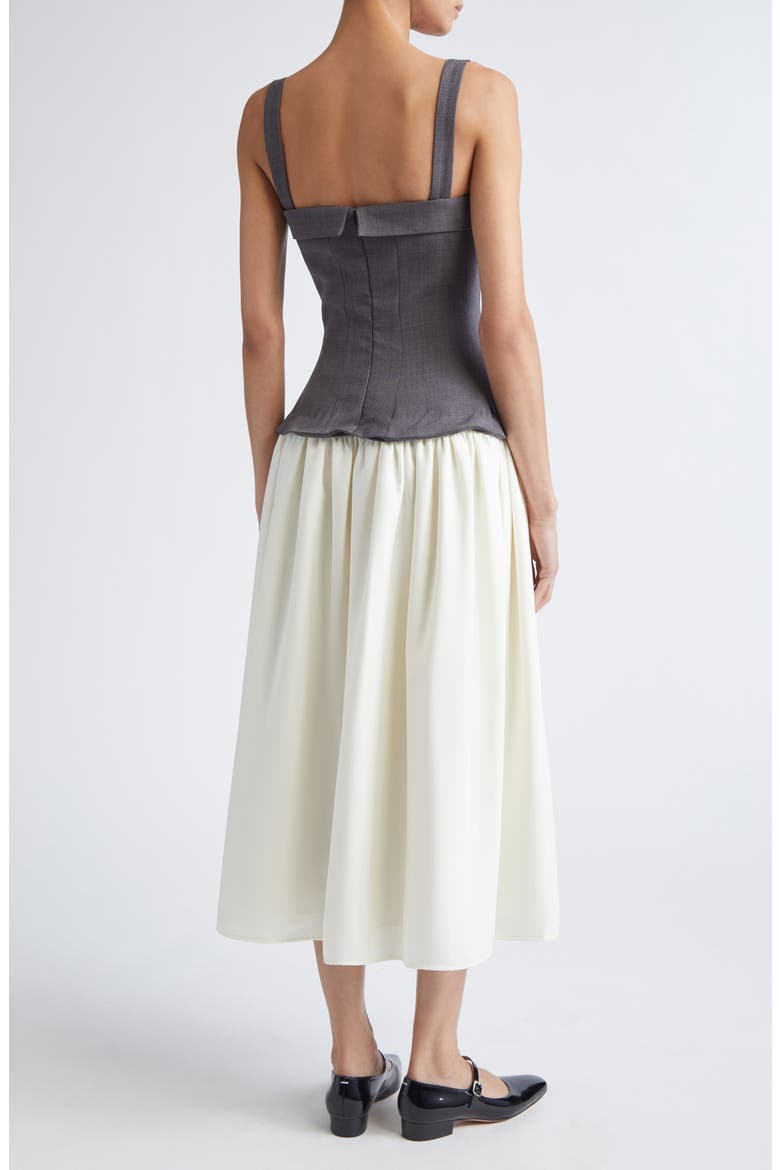 Mixed Media Corset Dress, Alternate, color, MELANGE GREY / CREAM