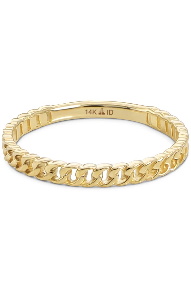 DEVATA Cuban Link Ring in 14K Gold, Main, color, Yellow Gold