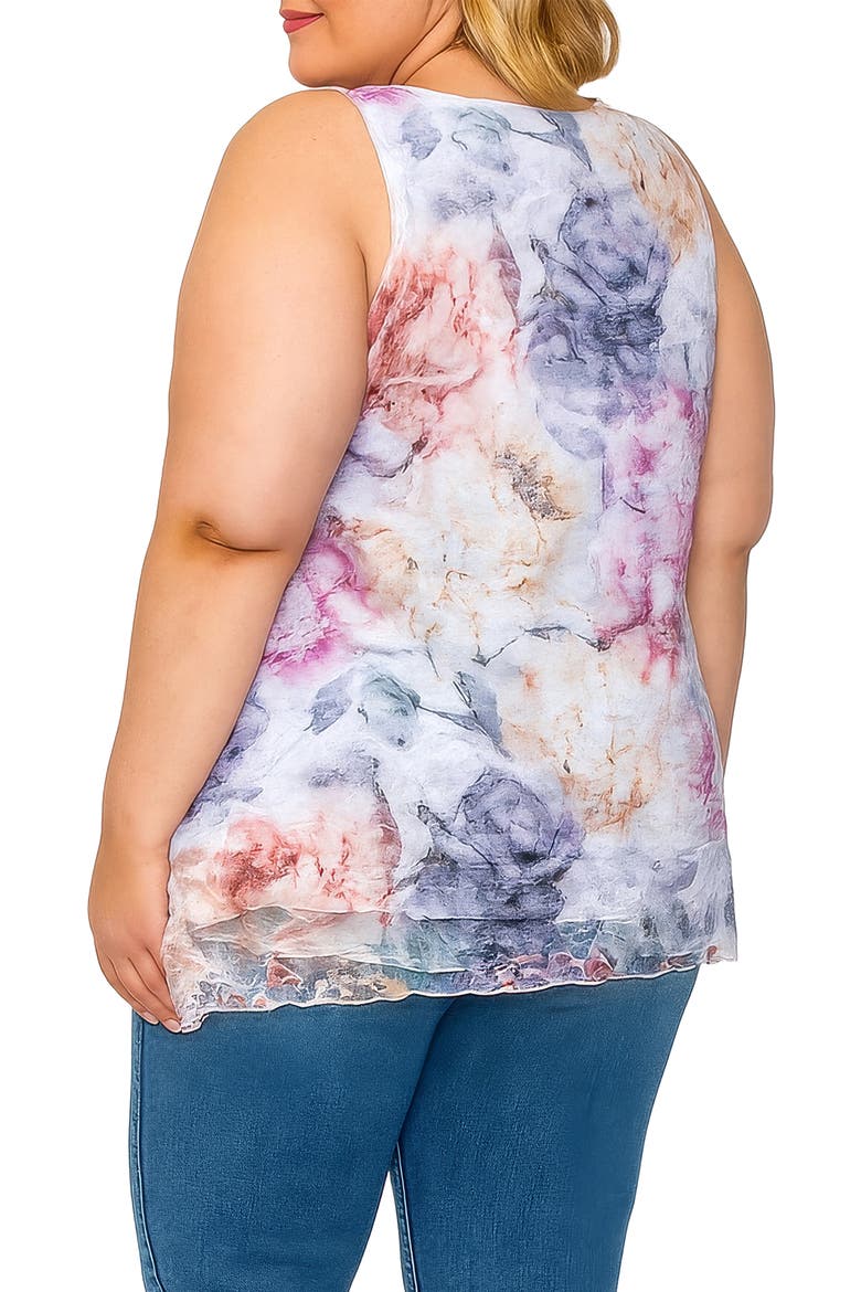 Rose Print Mesh Top, Alternate, color, ROSE LACE