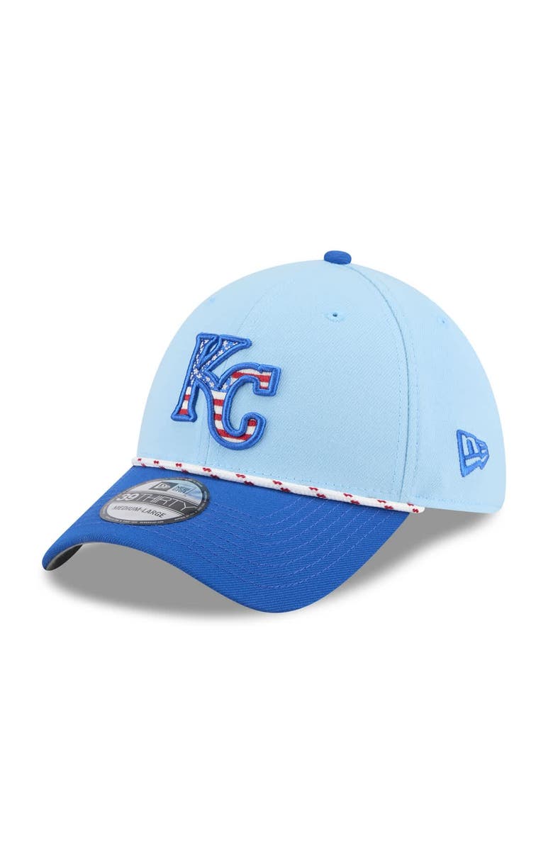 New Era Men's New Era Light Blue/Blue Kansas City Royals 2025 Fourth of July 39THIRTY Flex Hat, Alternate, color, 