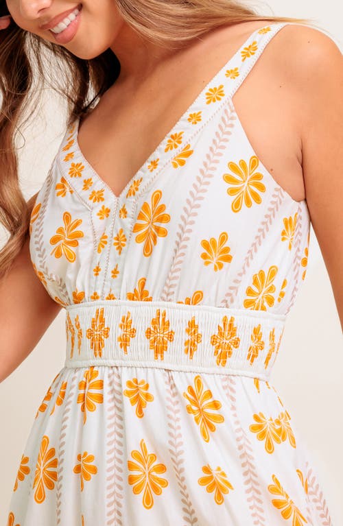 Flying Tomato Floral V-neck Maxi Dress In Orange