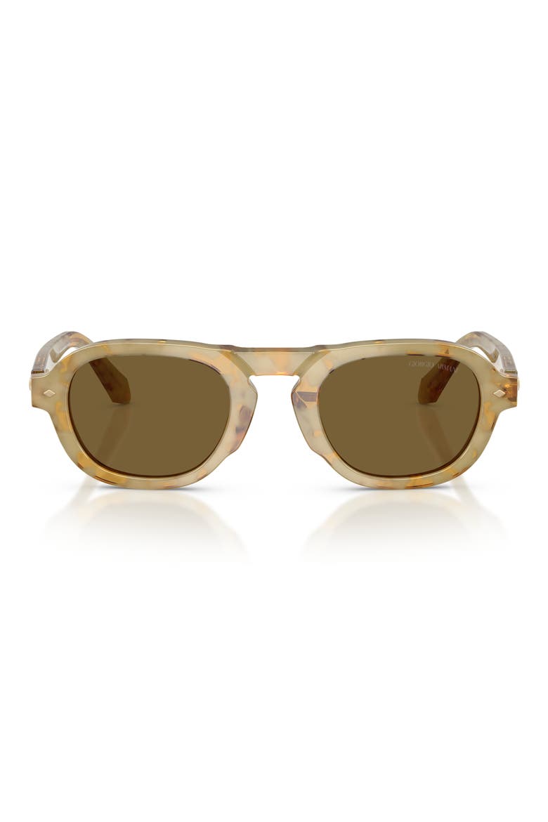49mm Pillow Sunglasses, Main, color, YELLOW HAVANA / DARK BROWN