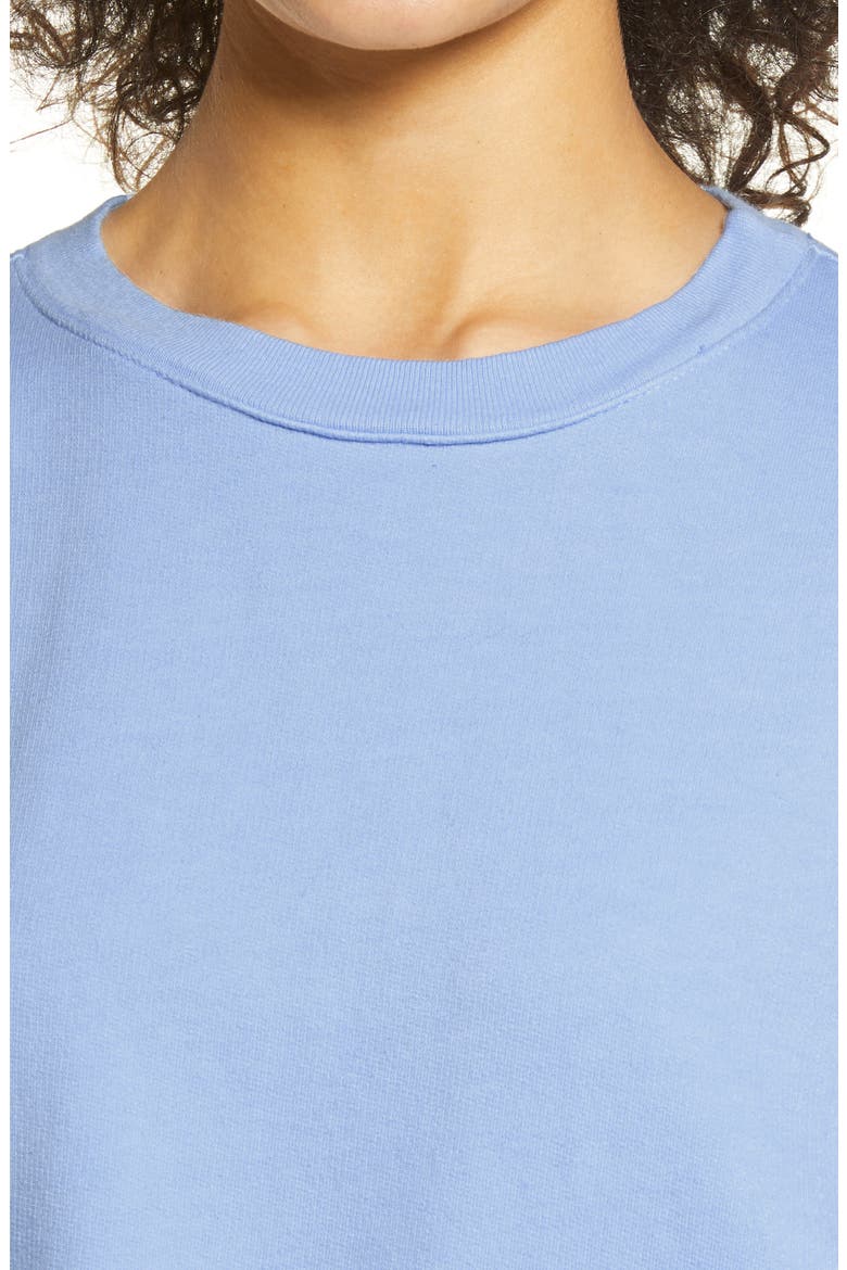 Side Slit Cotton Sweatshirt, Alternate, color, BLUE CASHMERE