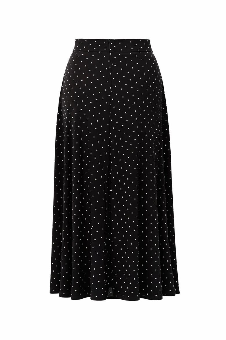 Stone Knit Midi Skirt, Alternate, color, BLACK