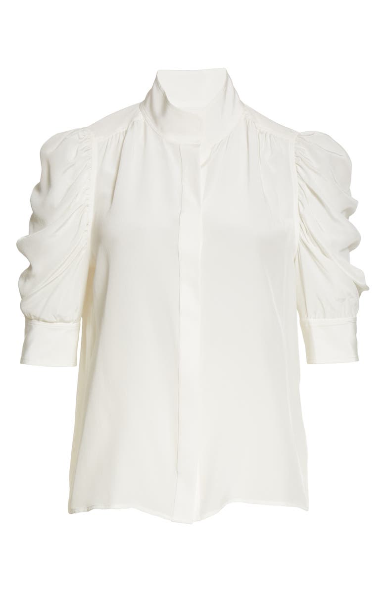 FRAME Gillian Puff Sleeve Silk Blouse, Alternate, color, Off White