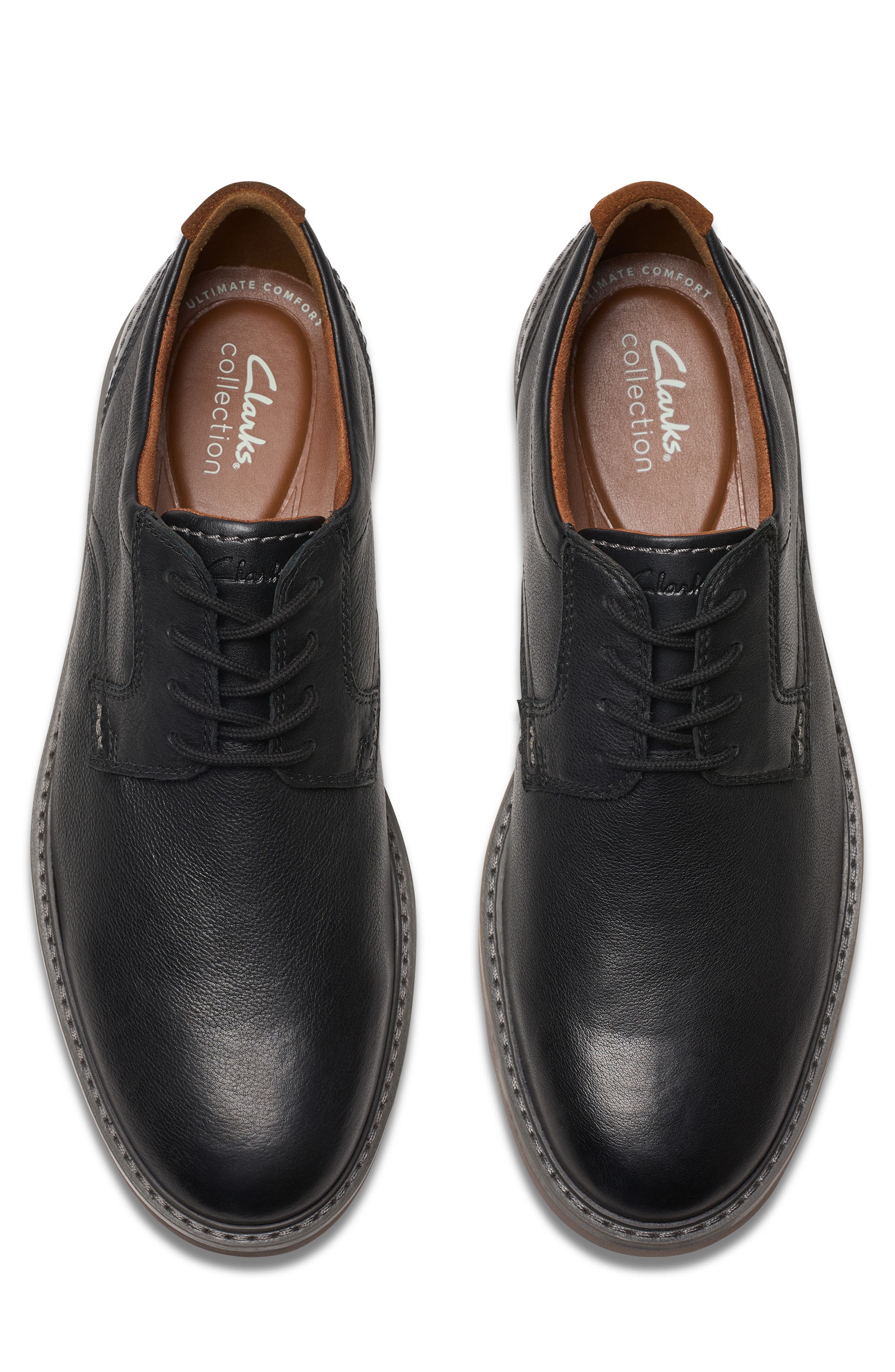 Clarks<sup>®</sup> Radcliff Plain Toe Derby, Alternate, color, Black Leather