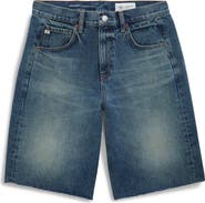 AG Hattie Raw Hem High Waist Denim Barrel Shorts