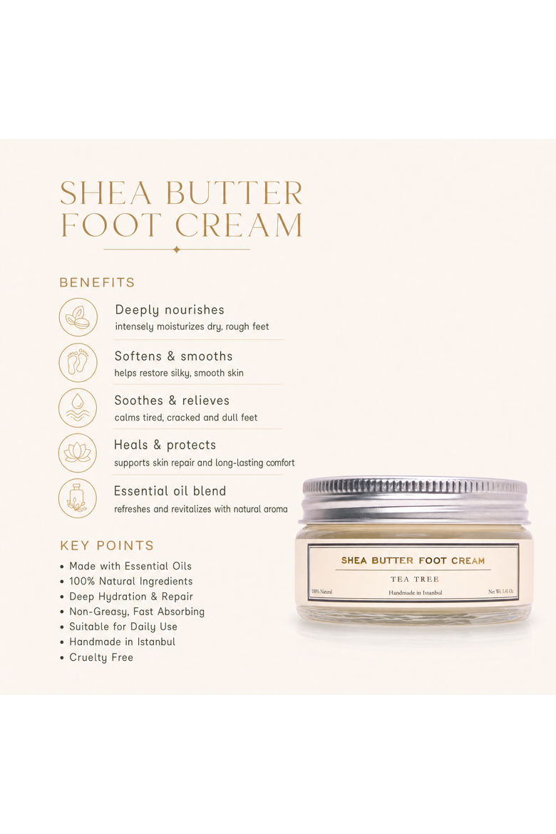 Shea Butter Tea Tree Hydrating Soothing Foot Cream, Alternate, color, Cream