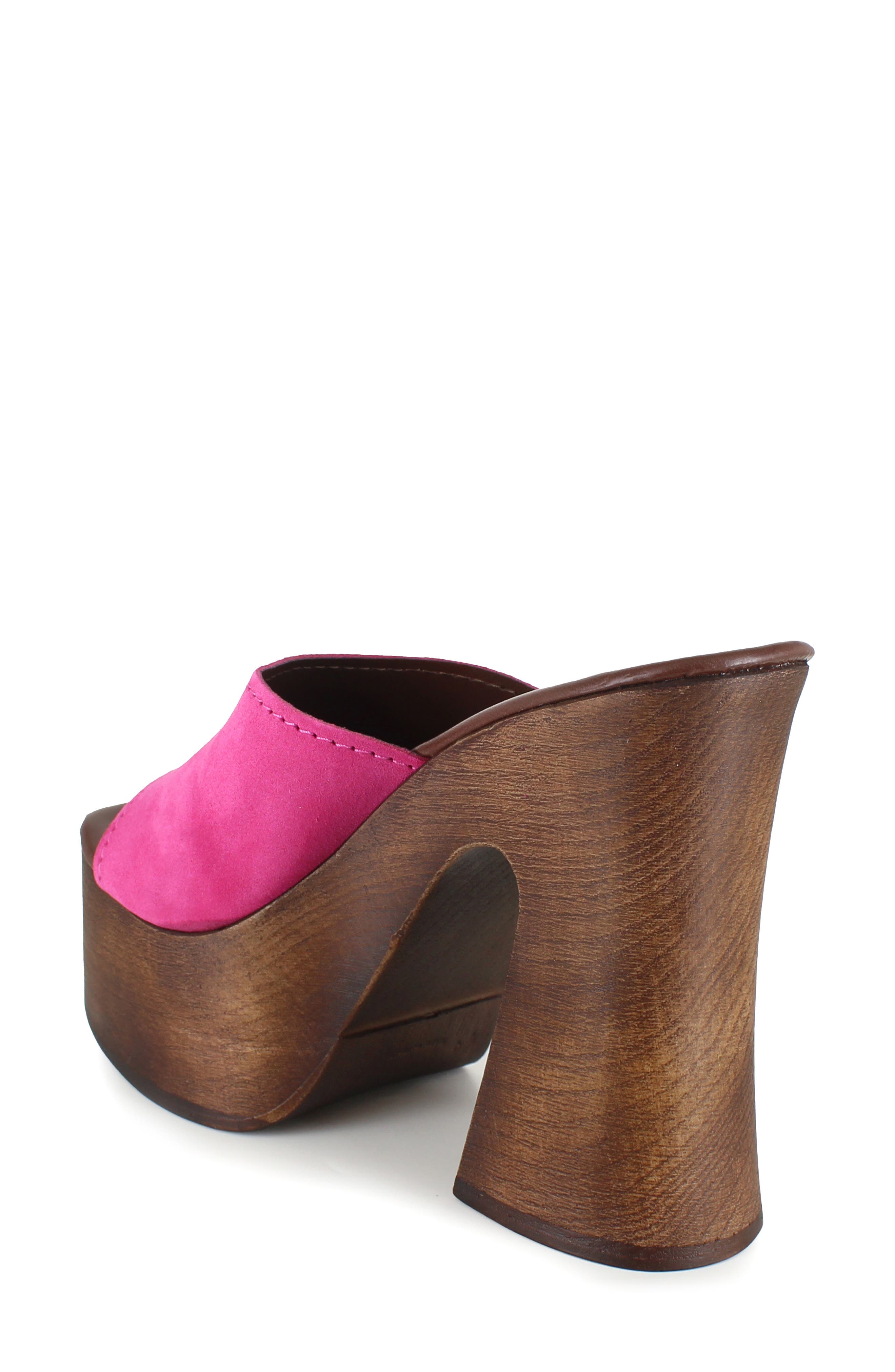 Mia Platform Slide Sandal, Alternate, color, FUCHSIA SUEDE