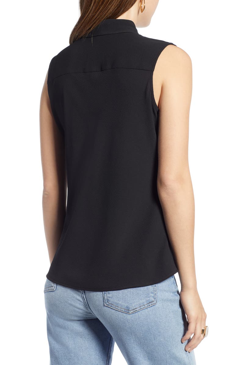 Halogen<sup>®</sup> Draped Sleeveless V-Neck Blouse, Alternate, color, 