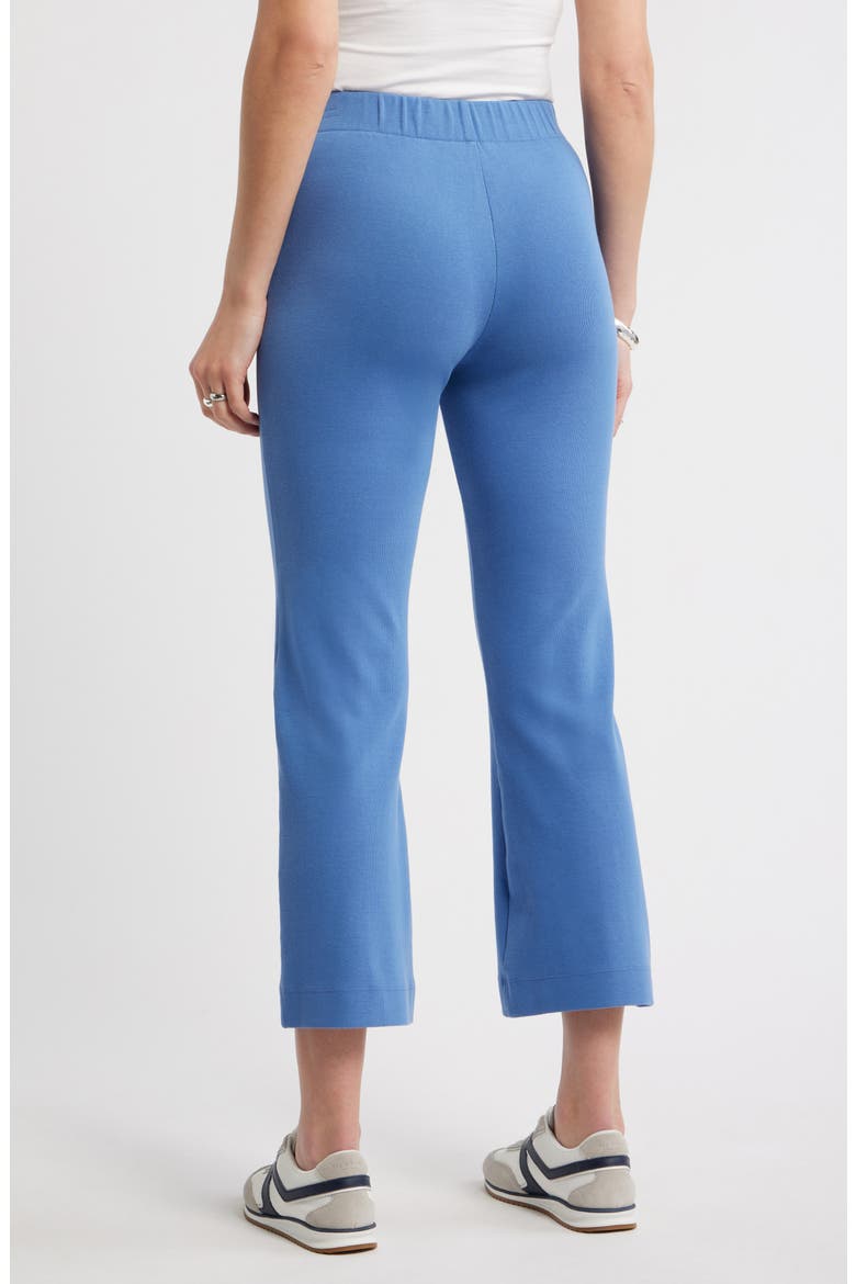 Stretch Cotton Crop Kick Flare Pants, Alternate, color, BLUE GLORY