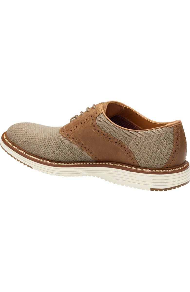 Johnston & Murphy Upton Knit Saddle Shoe, Alternate, color, Taupe Knit/Brown Oiled