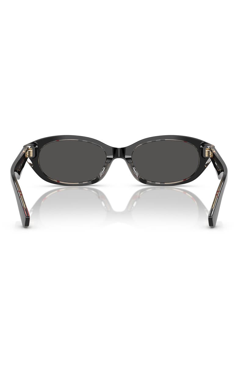 Burberry 55mm Oval Sunglasses, Alternate, color, Black Check