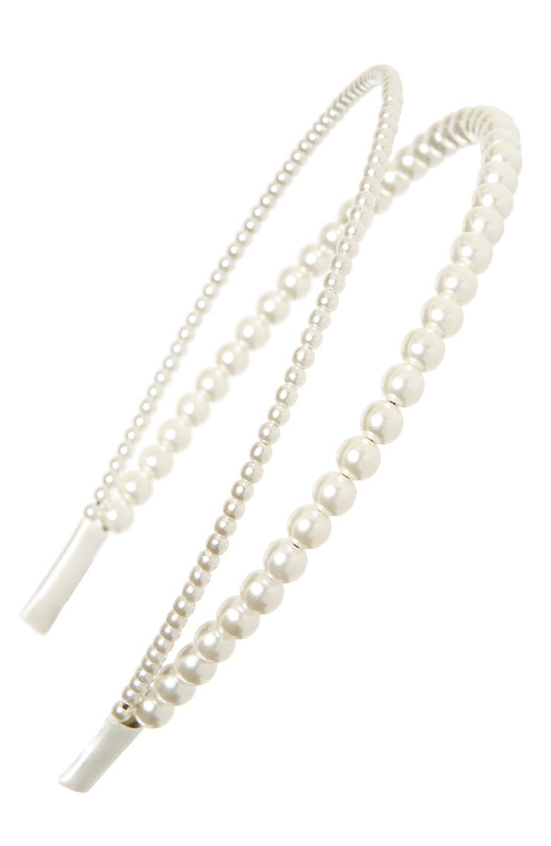 Cara Double Imitation Pearl Headband, Main, color, 
