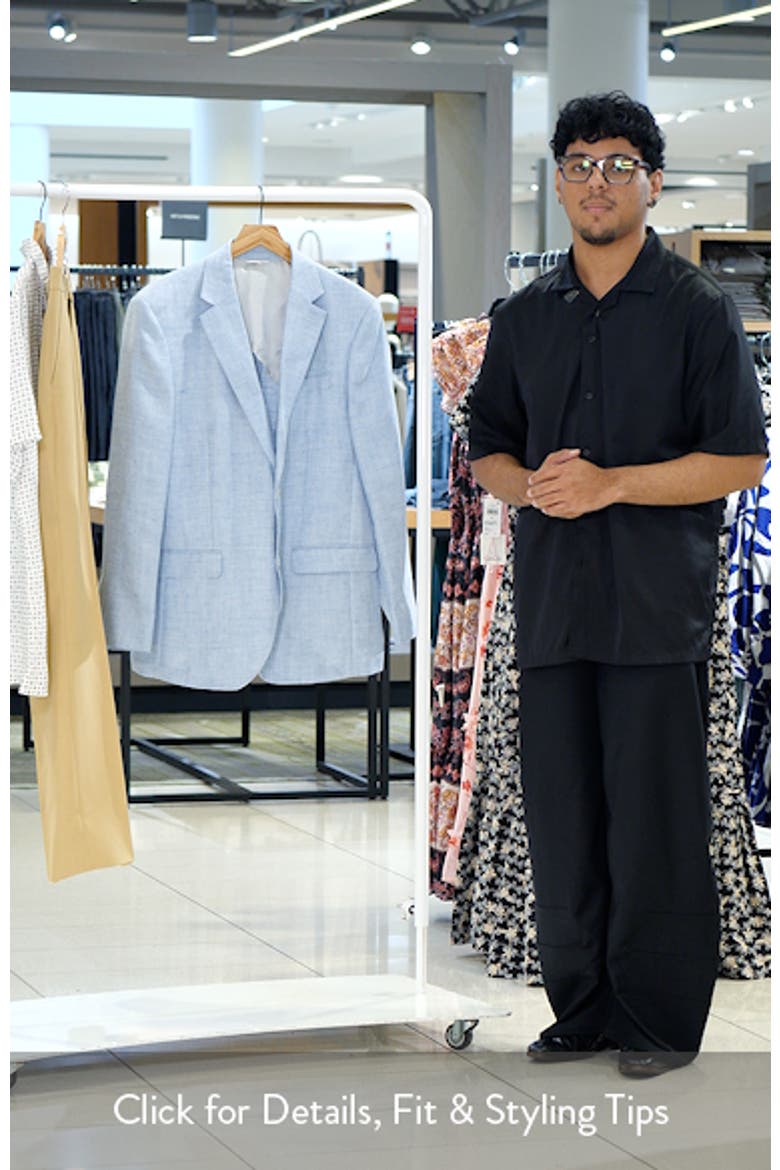 Henrik Trim Fit Light Blue Slub Linen & Wool Sport Coat video