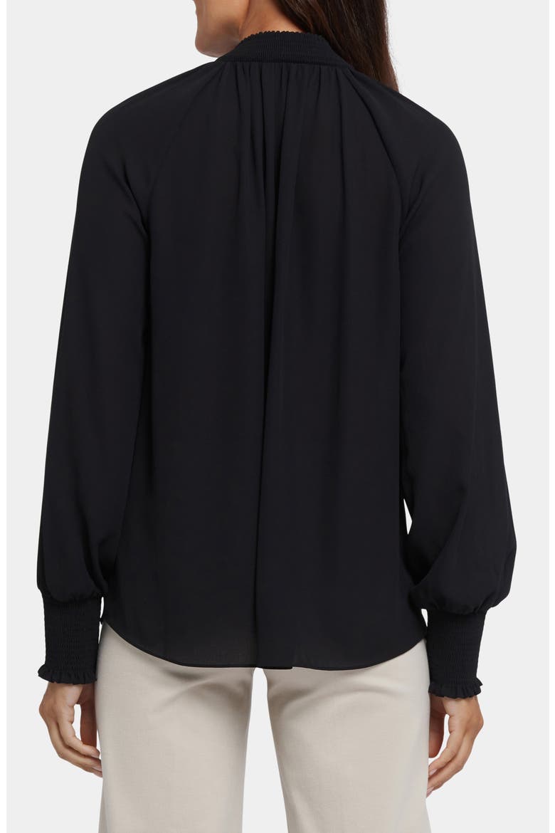 Gemma Smocked Neck Top, Alternate, color, BLACK