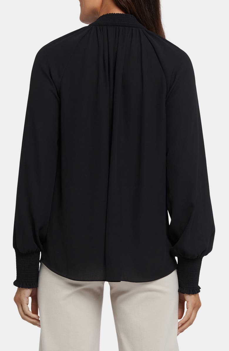 NYDJ Gemma Smocked Neck Top, Alternate, color, Black