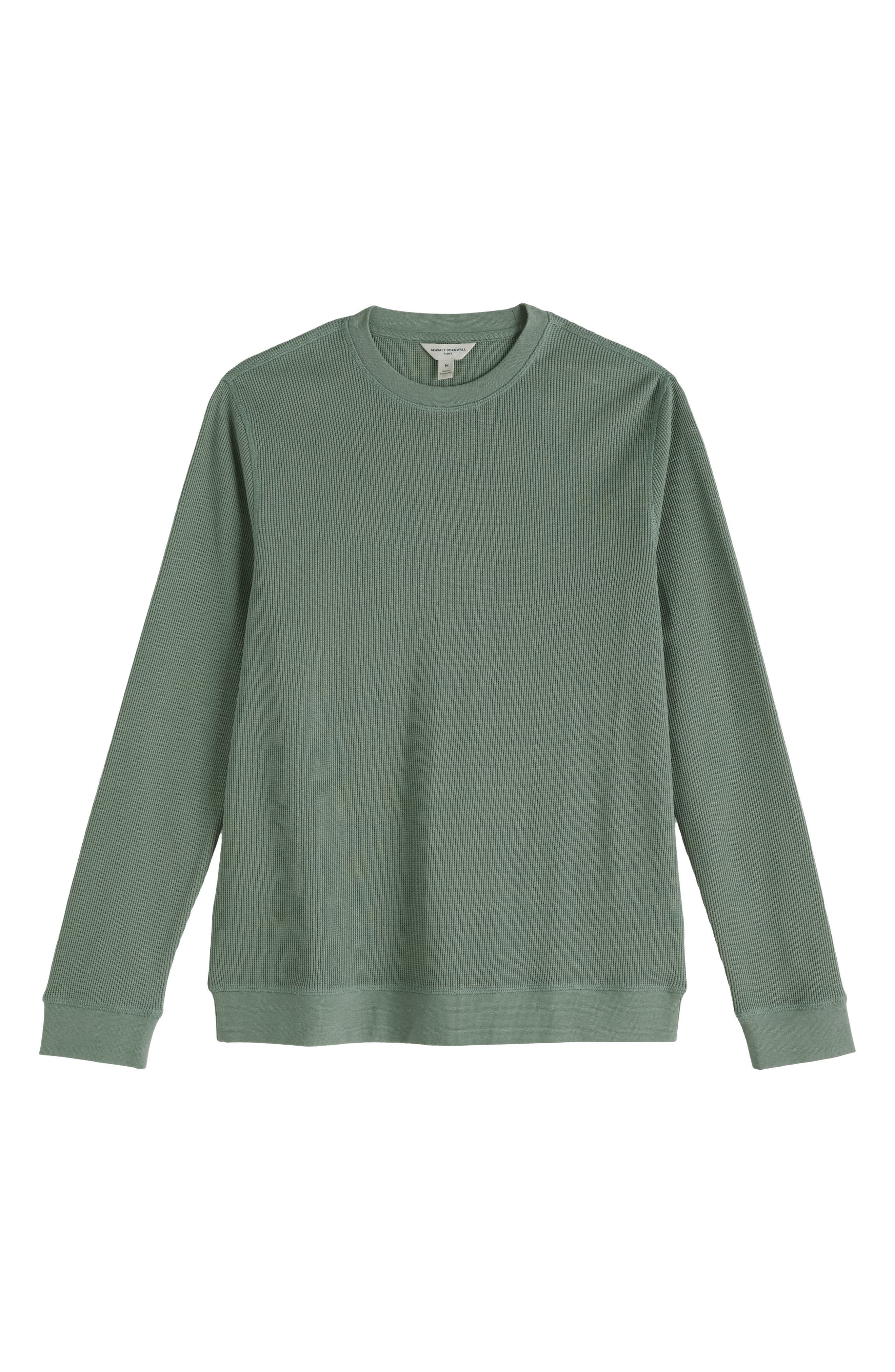 Seasalt Cornwall Jackline Waffle Knit Organic Cotton Top In Green