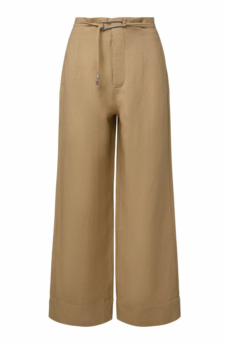 Air Linen Paperbag Trouser, Alternate, color, JUTE