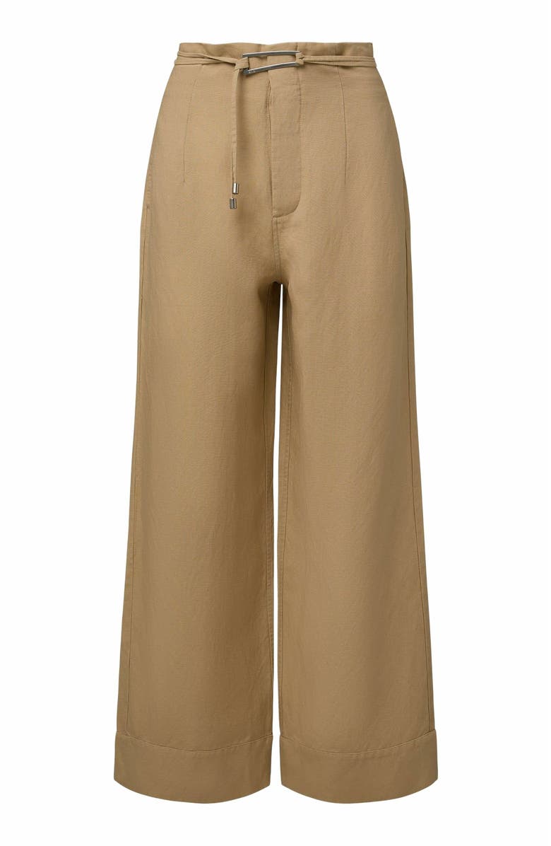 Onia Air Linen Paperbag Trouser, Alternate, color, Jute