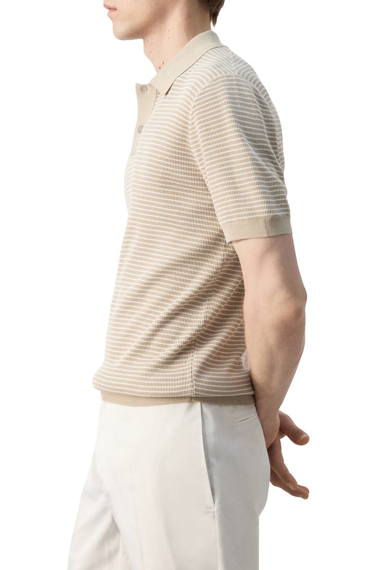 Stripe Polo, Alternate, color, BEIGE