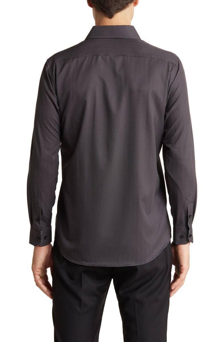 TOM BAINE Slim Fit Dot Long Sleeve Button-Up Dress Shirt, Alternate, color,