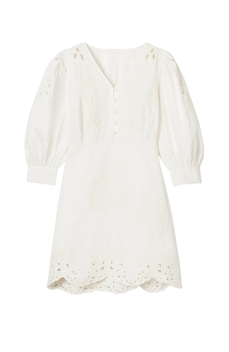 Rebecca Taylor Rachelle Button Front Dress, Alternate, color, Ivory
