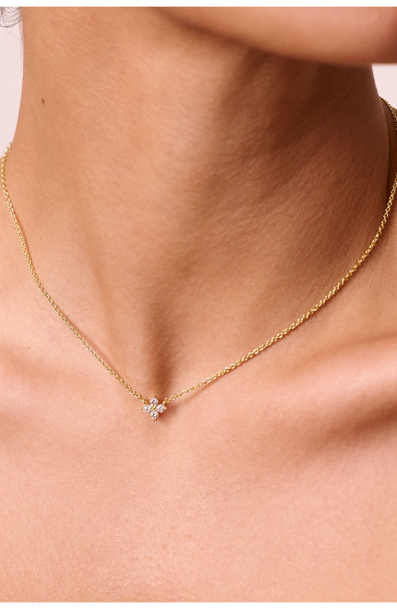 Electric Picks Baby Bella Dainty Clover Pendant Necklace, Alternate, color, Gold