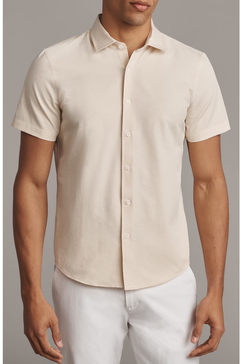 Brezza Performance Short Sleeve Button-Up Shirt, Main, color, LINEN