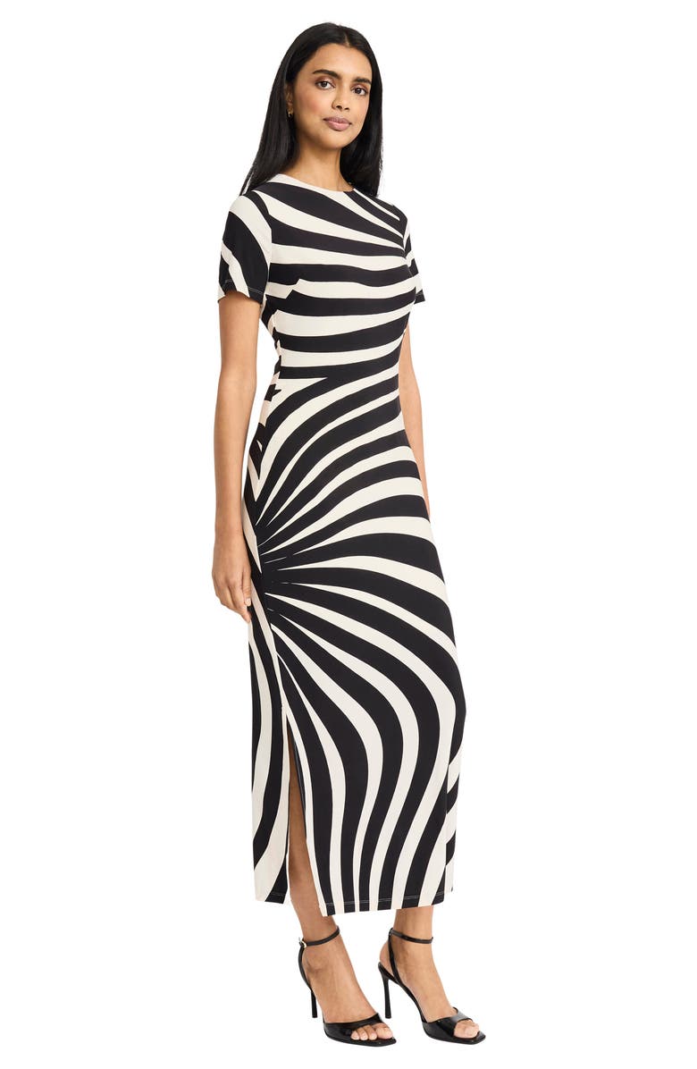 DONNA MORGAN FOR MAGGY Stripe Short Sleeve Maxi Dress, Alternate, color,