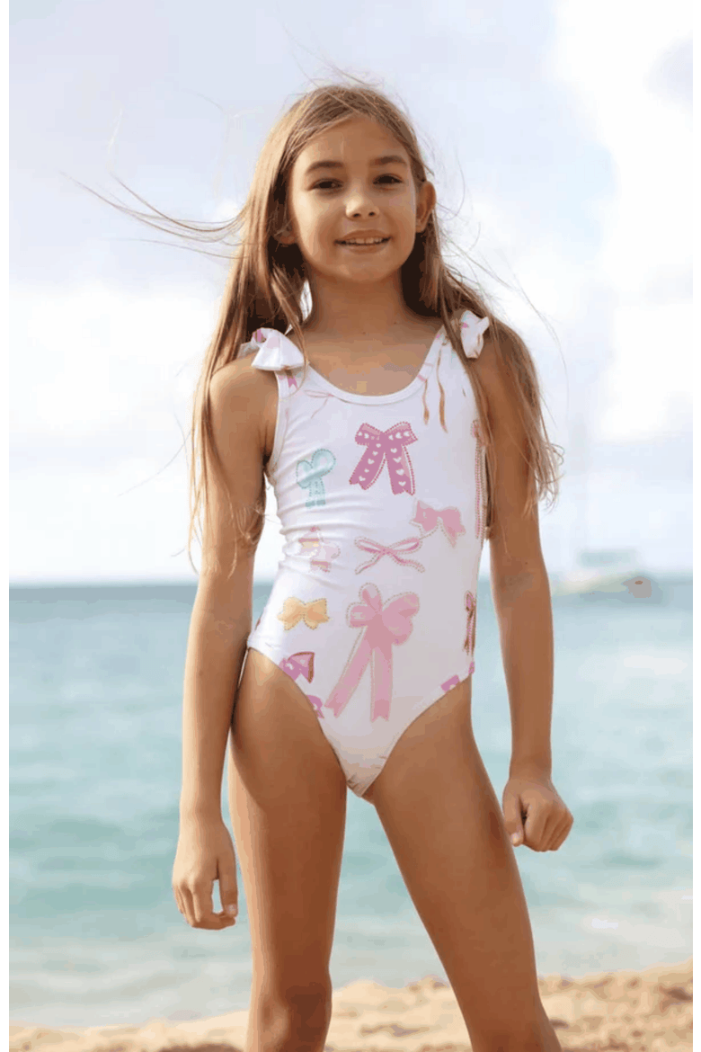Pretty Bows Sparkle Swimsuit, Alternate, color, White