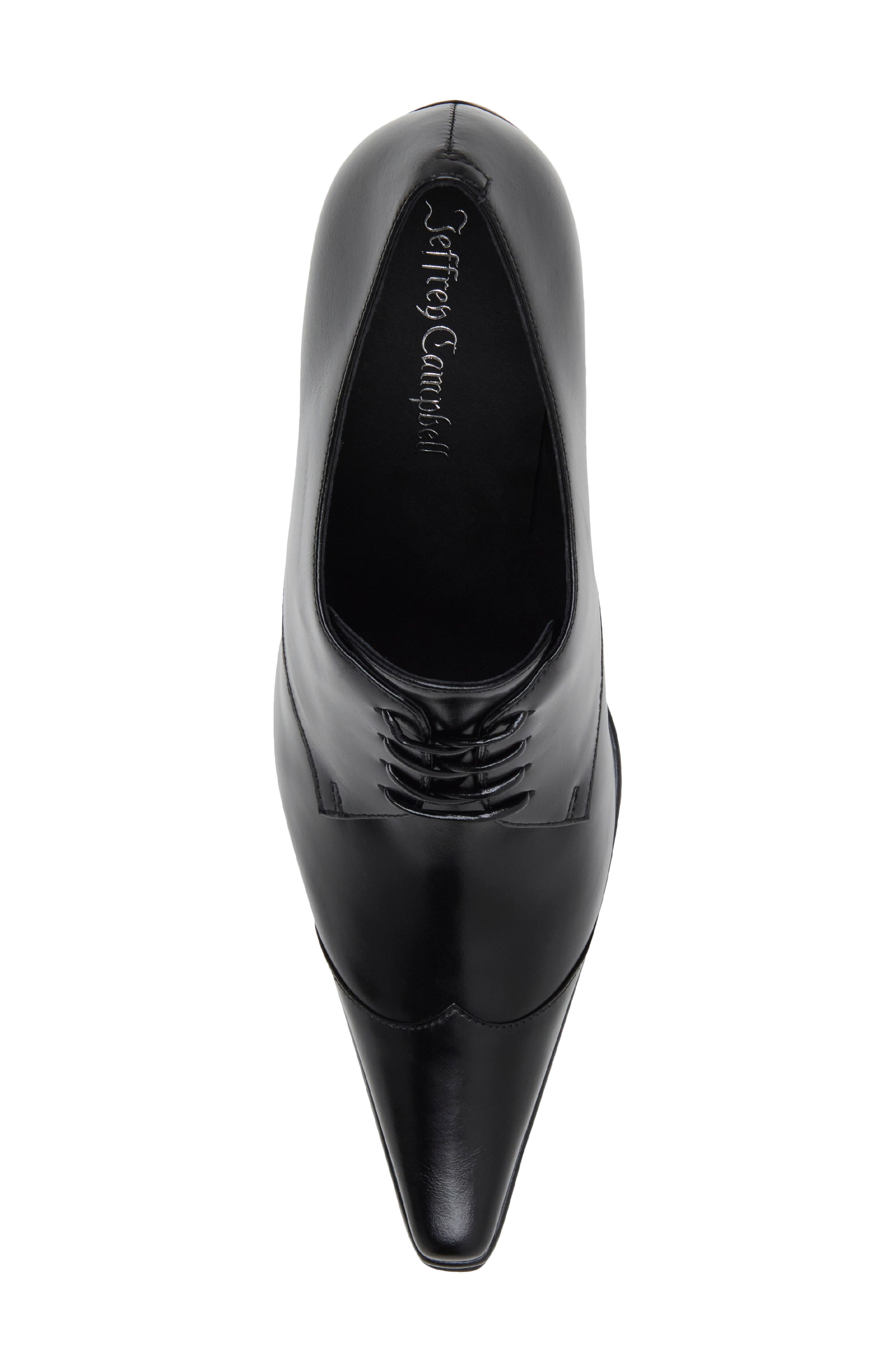 Snicker Lace-Up Wingtip Pump, Alternate, color, BLACK