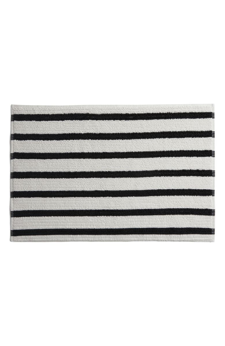Parachute Resort Stripe Organic Cotton Bath Mat, Main, color, Plaster With Soft Black