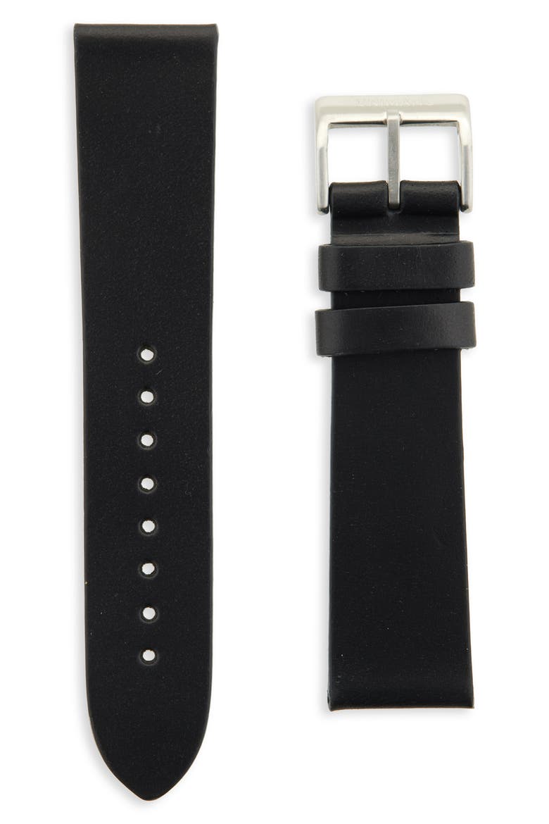 Leather Watchband, Main, color, BLACK