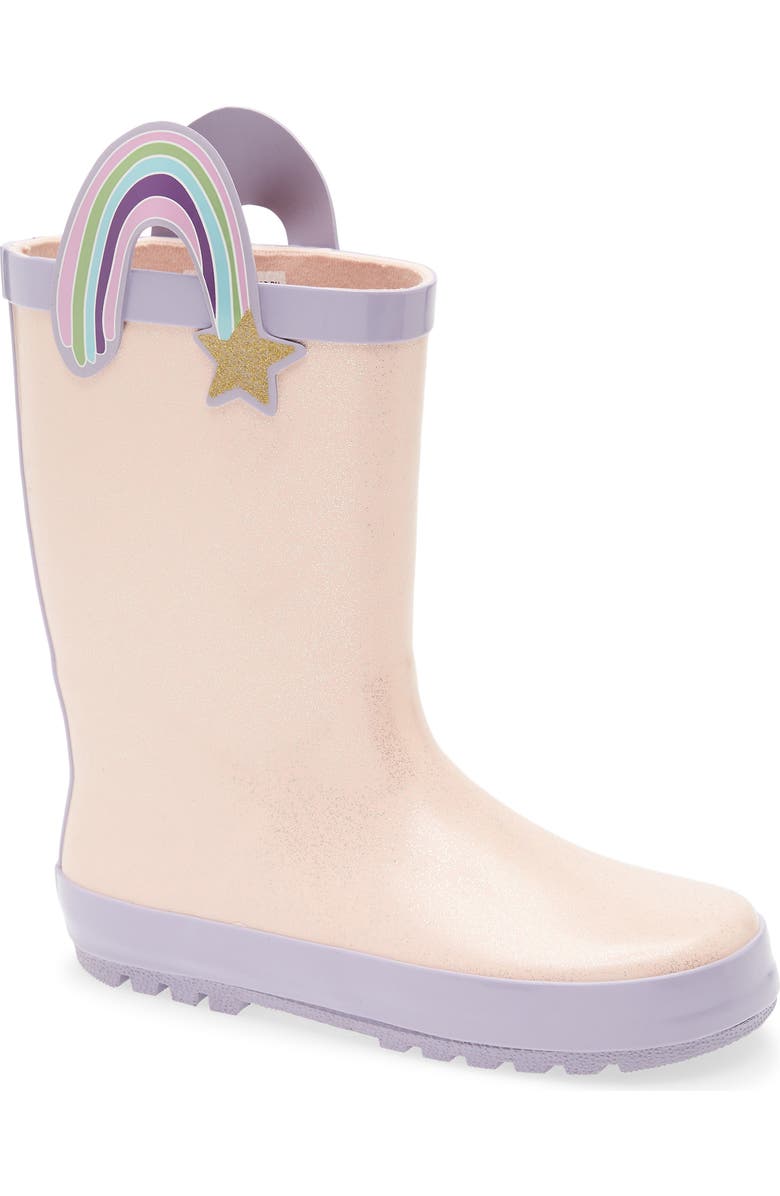 Tucker + Tate Kids' Rainbow Rain Boot, Main, color, Pink Glitter